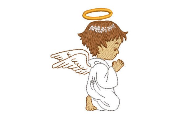 Baby Angel Praying Embroidery Design