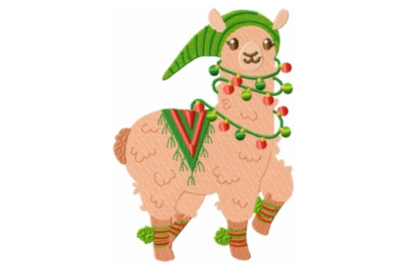 Christmas Llama with Hat