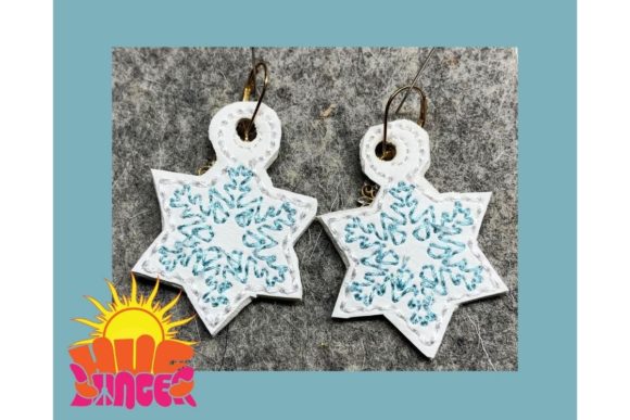 Snowflake Earrings Embroidery Design